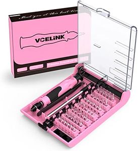 VCELINK Precision Screwdriver Set, 45-in-1 Magnetic Small Screwdriver Kit with 42 Bits, Pink Gifts for Women Compatible with PC, Electronic, Watch, Eyeglasses, DIY Project