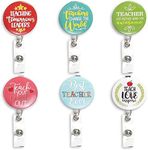 Juvale Retractable Badge Holder with Reel Clip for Office ID for Teachers (6 Pack)