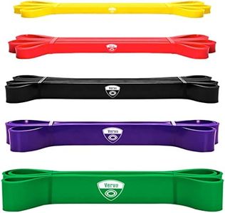 Vervo Natural Latex Fitness Bands for Workout Resistance Bands for Pull Up Resistance Bands Set of 5 Exercise Bands, Power Bands for Home Yoga, Weightlifting, Stretching Enhance Flexibility and Power