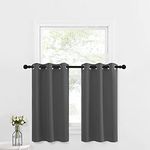 NICETOWN Kitchen Valances - Thermal Insulated Home Decor Blackout Grommet Tier Curtains Drapes (29" Wide by 36" Length + 1.2" Header, Grey, 1 Pair)