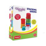 Funskool Giggles - Stacking Drums, Multicolour stacking Blocks with Animals, Helps to Sort,Stack and Nest, 12 months & above, Infant and Preschool Toys