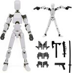 Ketsicart Action Figures Titan 13, 3D Printed Multi-Joint Movable Robot, T13 Lucky Action Figure, Dummy Robot Action 13, Desk Decoration Creative Robots, Nova 13 Mechanical Doll (White)