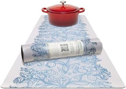 RIMONA'S Thermo Heat Resistant Table Runner and Trivet for Hot Dishes - Waterproof Hot Plates to Protect Table and Countertop - Kitchen & Dining 350F Heat Protector 40" - Fields of Blue