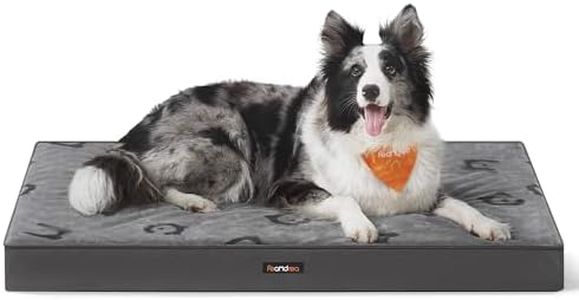 Feandrea Orthopedic Dog Bed, Large Washable Dog Bed Mattress for Dog Crate, Double-Sided Egg Crate Foam Pet Bed with Waterproof Removable Cover, Side Handle, XL, 105 x 73 x 10 cm, Dove Grey PGW243G01