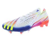 adidas Predator Edge.1 Firm Ground Mens Soccer Cleats, White/Blue/Orange, 11.5 Women/10.5 Men