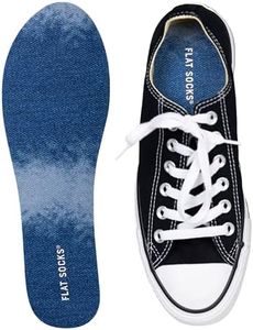 FLAT SOCKS No Show Socks, Sockless Shoe Liner, No Slipping, No Stinking, Washable Barefoot Shoe Insert for Men and Women, Dominant Jean, Small