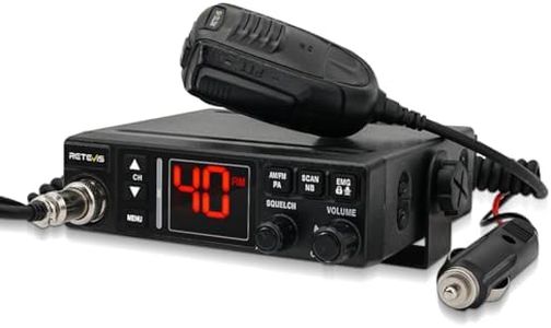 Retevis MB3A 40-Channel Fixed-Mount CB Radio, ANL/NB for Noise Reduction, Public Address Function, Easy to Read Backlit LCD Display, Dual-Mode AM/FM, Compatible with 12V 24V for Road Trip