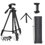 Osaka OS 550 Tripod 55 Inches with Table Tripod, Mobile Holder and Carry Case for Smartphone & SLR Camera Portable Lightweight Aluminium Tripod