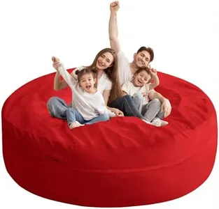 HABUTWAY XX-Large Bean Bag Chair: Giant 7' Memory Foam Furniture Bean Bag Chairs for Adults with Microfiber Cover 7Ft (Red)