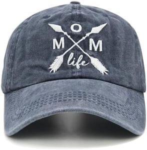 LOKIDVE Women's Mom Life Dad Hat Embroidered Distressed Denim Baseball Cap