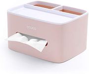 MHTECH Tissue Box, PVC Tissue Box, Multifunctional Box, Pen Holder, Remote Control Holder, Tissue Holder, Storage Box, Cosmetic Tissue Box (Pink)