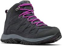 Columbia Women's Crestwood Mid Waterproof Hiking Shoe, Graphite, Bright Plum, 8 US