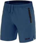 TCA Men's Elite Tech Lightweight Running or Gym Training Shorts with Zip Pockets - Iron Blue, XXXL