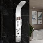 Plantex 304 Grade Stainless Steel Shower Panel/6 in 1 Shower System/Handshower with Waterfall Outlet/Tub Spout/Body Massage Spray With Hot &cold Mixer- (1015, Chrome)