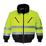 Portwest HI-Vis 3-in-1 Pilot Jacket, Size: XL, Colour: Yellow/Black, PJ50YBRXL