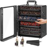 ONULISS Miniature Carrying Case, Magnetic Miniature Display Holder with 5 Metal Trays & Adjustable Shoulder Strap, Transport & Storage for Collectible Figures, Compatible with Warhammer 40K, Gift