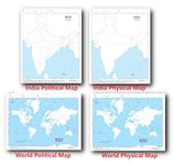 Outline Practice map of India and World (Both Political and Physical map) | A-4 BIG SIZE | Set Of 100 Maps | Printed on High Grade Paper