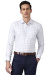 Van Heusen Cotton Men's Solid Slim Fit Shirt (VHSFRSLBE35629_Medium Blue 44)