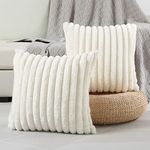 FUTEI Cream White Striped Decorativ