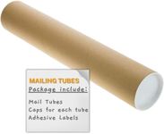 SAVUK Mailing Tubes with Plastic Caps Shipping Cardboard Blueprints Artwork Poster Kraft Extra Heavy-Duty Thickness Posters, Art Prints Multipurpose Documents Storing (1 Pack) 2x12 inch