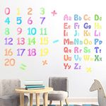 Number Wall Decals Removable Alphabet Abc Wall Stickers Educational Learning Wall Stickers Peel and Stick Watercolor Letter Wall Stickers for Kids Bedroom Classroom Playroom Nursery Decor