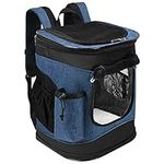 Kato Tirrinia Large Pet Backpack Carrier for Small Dogs & Cats, Foldable Padded Back Support Puppy Pet Rucksack Carrier for Hiking, Walking, Cycling, Outdoor