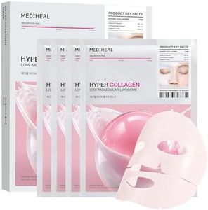 MEDIHEAL Hyper Collagen Mask (4pcs) - Hydrating Hydrogel Face Mask, Firming & Plumping Korean Skincare Mask with 4 Types of Collagen, Glutathione & Shea Butter for Pore Care, Elasticity & Radiant Skin