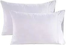 LANE LINEN Queen White Pillow Cases Set of 2 100% Egyptian Cotton 1000 Thread Count Sateen White- Perfect for Home Hotels & Hospital Use Standard Size