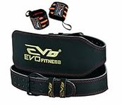 EVO Fitness 6" Pure Leather Weight Lifting Gym belts Back Support Wraps (Large)