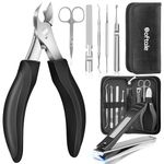 Softale Toenail Clippers Set 7 Pcs Ultra Sharp Curved Blade with Easy Grip Rubber Handle, Podiatrist Large Toe Nails Clippers for Thick & Ingrown Toenails, Premium Nail Treatment Tool Toenail Scissors