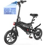 ANCHEER Folding Electric Bike for Adults, 20MPH Ebike, Velo Electrique Adulte, UP to 45 Miles Ebikes for Adults, 14" Foldable Electric Bicycle, Cruise Control, LCD Digital Display, Dual Suspension