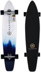 Magneto 44 inch Kicktail Cruiser Longboard Skateboard | Bamboo and Hard Maple Deck | Made for Adults, Teens, and Kids (Blue Fog)