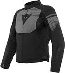 Dainese - Air Fast Tex Jacket, Summer Motorcycle Jacket, Quickdry Fabric, Soft Shoulder and Elbow Protectors, Motorcycle Jacket for Men, Black/Grey/Grey, 58