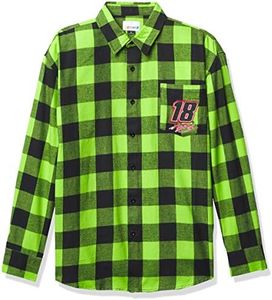 FOCO NASCAR Kyle Busch Unisex Flannel Long Sleeve Button Up Shirt, Team Color, L