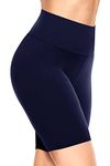 TNNZEET Cycling Shorts Women High Waisted, Ladies Cycle Shorts for Gym Biker Running (Navy,S-M)