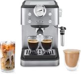 De’Longhi Classic Espresso Machine with Milk Frother, 15-Bar Pump & Temperature Control - for Espresso, Latte, Cappuccino & Iced Coffee - Italian Stainless Steel Design