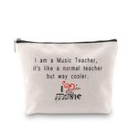 G2TUP Teacher Appreciation Day Makeup Bag for Music Teacher I am a Music Teacher Gift for Coworkers Teacher (Music Teacher)