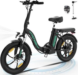 HITWAY Vélo Électrique,20" VTT Fat Bike Electrique Adulte Pliable,Batterie 36V/12Ah Electric Bike, Moteur 250W,Portée 35-90km,7 Vitesses,E Bike Ville