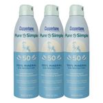 Coppertone Pure and Simple Zinc Oxide Mineral Sunscreen Spray SPF 50, Water Resistant, Broad Spectrum SPF 50 Sunscreen, Bulk Sunscreen Pack, 5 Oz Spray, Pack of 3