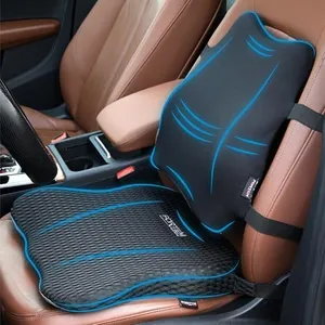 FORTEM Car Seat Cushion and Back Support Pillow, Memory Foam Car Wedge Cushion, Comfort Back Rest and Lumbar Support for Driving, Non Slip Seat Pad, Adjustable Straps, Washable Cover