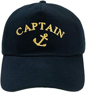 4sold Cappello da baseball per adulti, capitano yacht, con cinturino regolabile, cappello estivo in cotone blu navy, 1 Capitano Anchor, Taglia unica