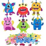 DKINY 12 Pack Monster Craft Kits for Kids, DIY Creative EVA Foam Arts and Crafts Kit for Children Boys Girls Gift & Preschool Educational Toys Family Group Activities Birthday Party