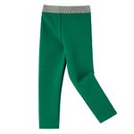 Rysly Girls Winter Thick Warm Long Pants Fleece Lined Leggings Thermal Cotton Leggings Fille (Green 140)