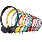 Redskypower 10 Pack Multi Color Kid's Wired On Ear Headphones, Individually Bagged, Disposable Headphones Ideal for Students in Classroom Libraries Schools, Bulk Wholesale