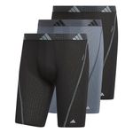 adidas Men's Performance Mesh Long Boxer Brief Underwear (3-Pack) for Active Sport and All Day Comfort, Soft Breathable Fabric, Black/Onix Grey/Black, Large, Black/Onix Grey/Black, Large