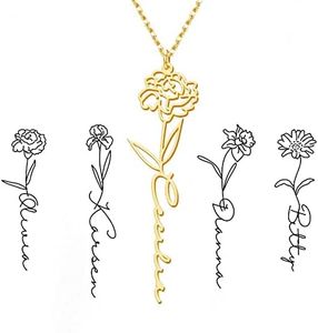 LisaKette Collier Prenom Personnalisé, Collier en Or/Rose/Argent, Cadeau pour Femme, Ami (e), Messieurs, Petite Amie, Mère, Soeur
