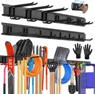 SUKIZZ 96'' All-Metal Garage Tool Organizer Wall Mount – Heavy-Duty Tool Rack Holds 960 lbs, Adjustable Hooks for Garage, Yard, and Garden Equipment
