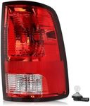 AUTOSAVER88 Tail Light Assembly Compatible with 2009-2018 09 10 11 12 13 14 15 16 17 18 Dodge Ram 1500/2010-2018 Dodge Ram 2500 3500, Red Clear Taillights with Bulb - Passenger Side