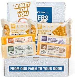 Farmers Market Cheese Gift Basket Assortment – Wisconsin Cheese Gift Set with Crackers & Holiday Card, Keto Friendly, Low Sodium, Zero Sugar Snack Box, Gourmet Cheddar & Pepper Jack Gift for Holidays