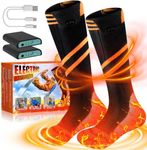 Heated Socks, Electric Heated Socks for Men Women, 3 Levles Rechargeable Battery Heating Socks, Winter Warm Thermal Socks, Washable Unisex Foot Warmers for Hunting Camping Skiing Hiking Outdoors